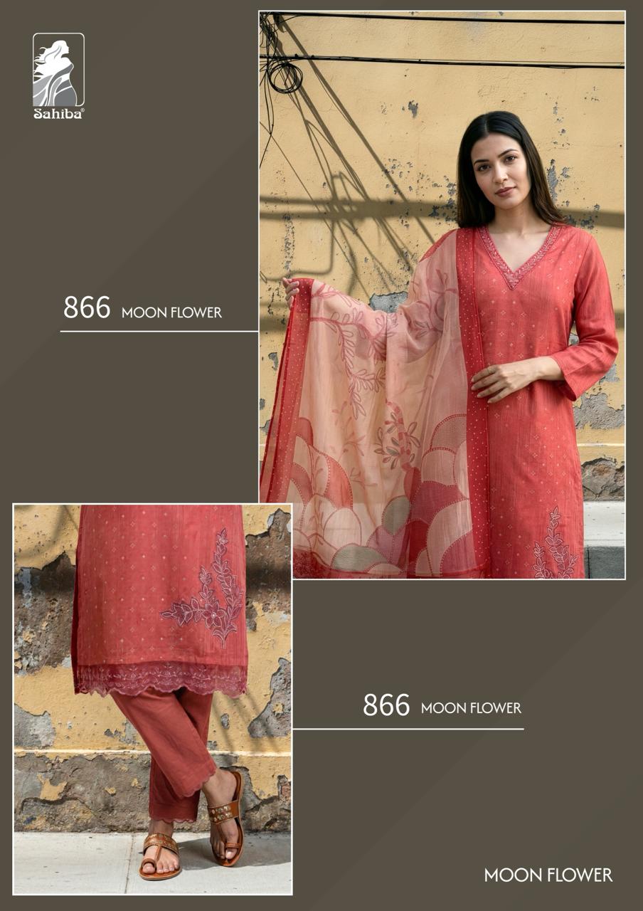 Moon Flower Sahiba Cotton Lawn Pant Style Suits Wholesale Price