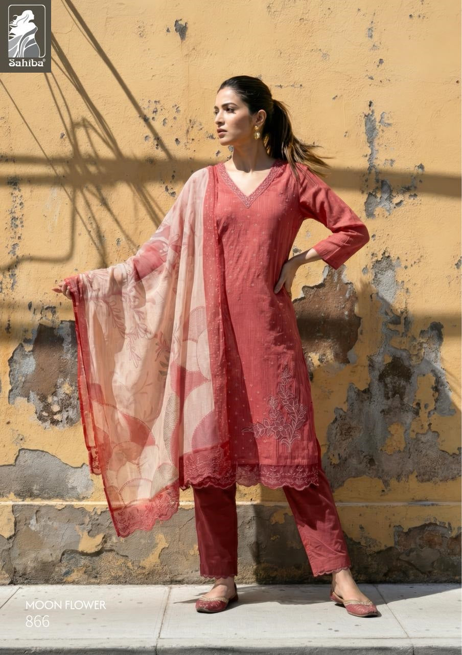 Moon Flower Sahiba Cotton Lawn Pant Style Suits Wholesale Price