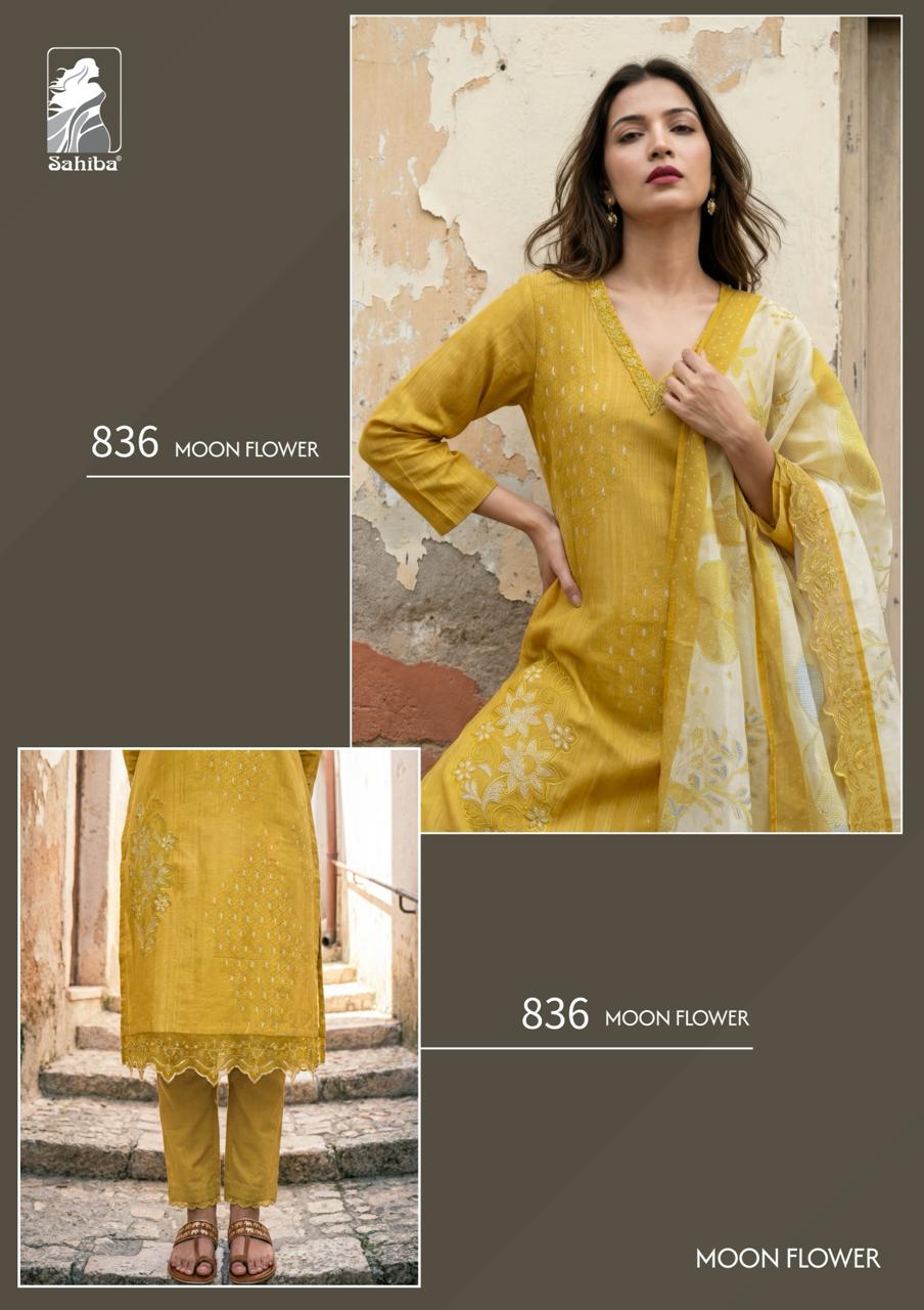Moon Flower Sahiba Cotton Lawn Pant Style Suits Wholesale Price