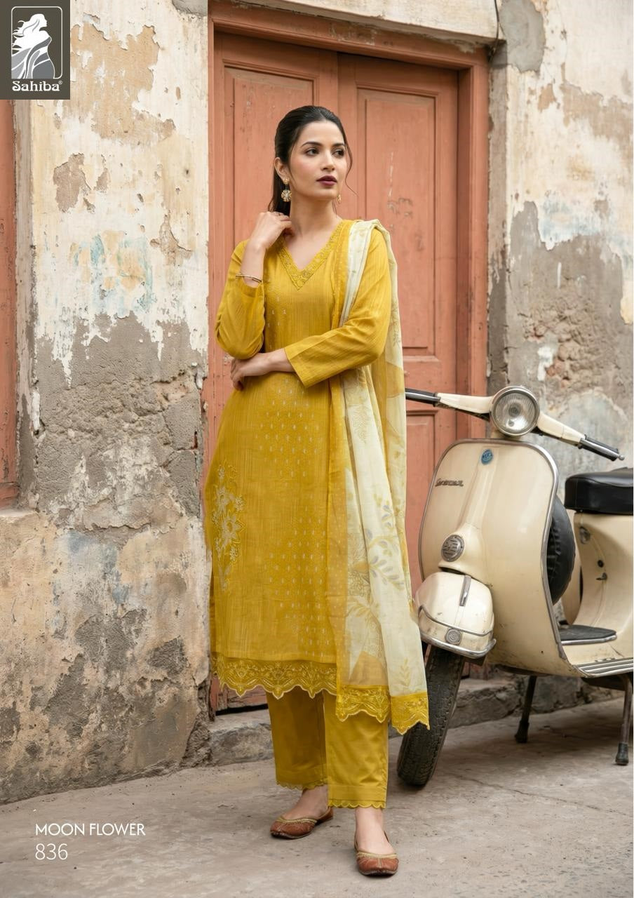 Moon Flower Sahiba Cotton Lawn Pant Style Suits Wholesale Price