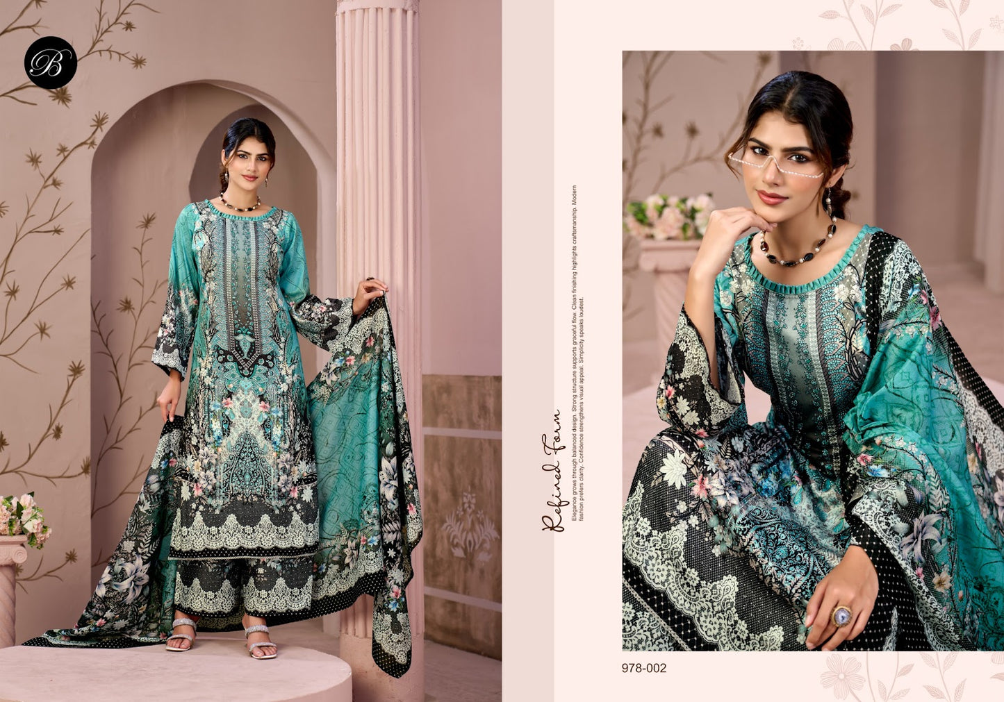Moon Light Belliza Designer Studio Jam Cotton Karachi Salwar Suits Exporter