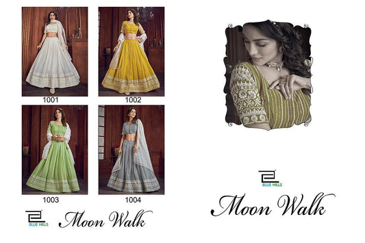 Moon Walk Blue Hills Georgette Readymade Lehenga Choli Supplier Gujarat