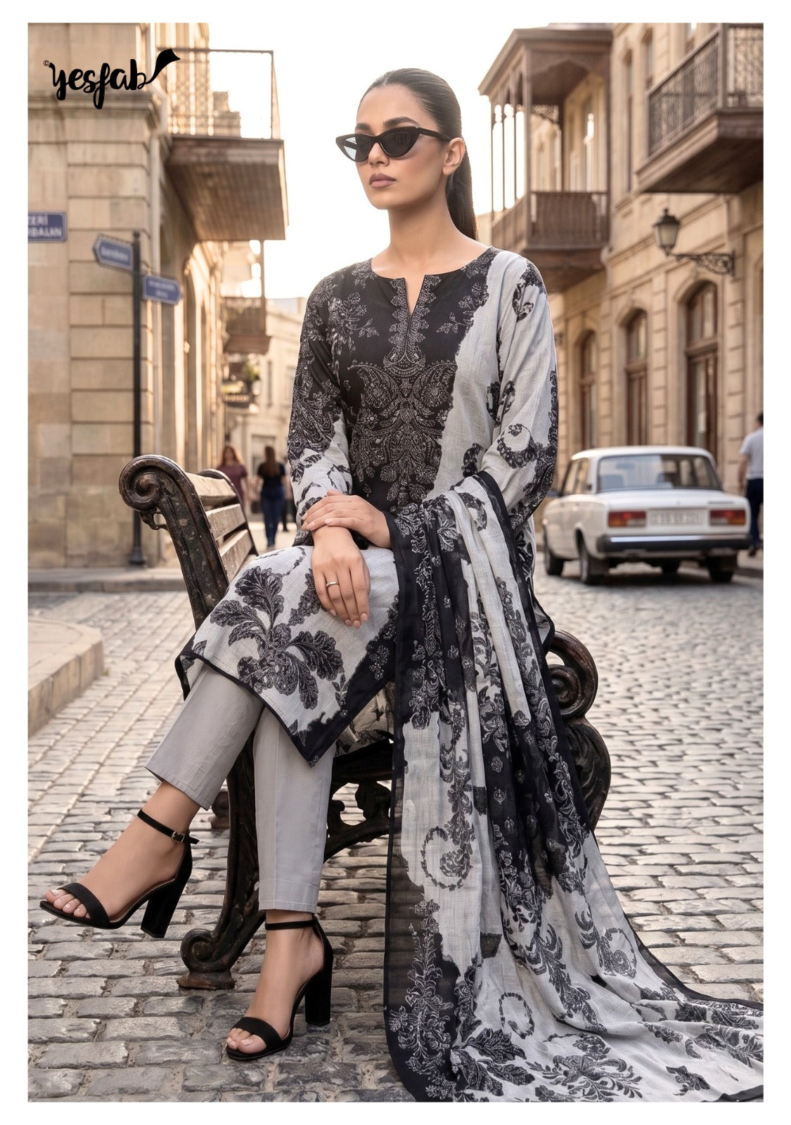 Moonstone Yesfab Viscose Pashmina Suits Supplier