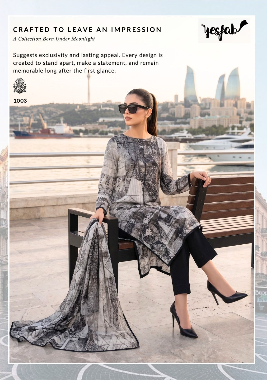 Moonstone Yesfab Viscose Pashmina Suits Supplier