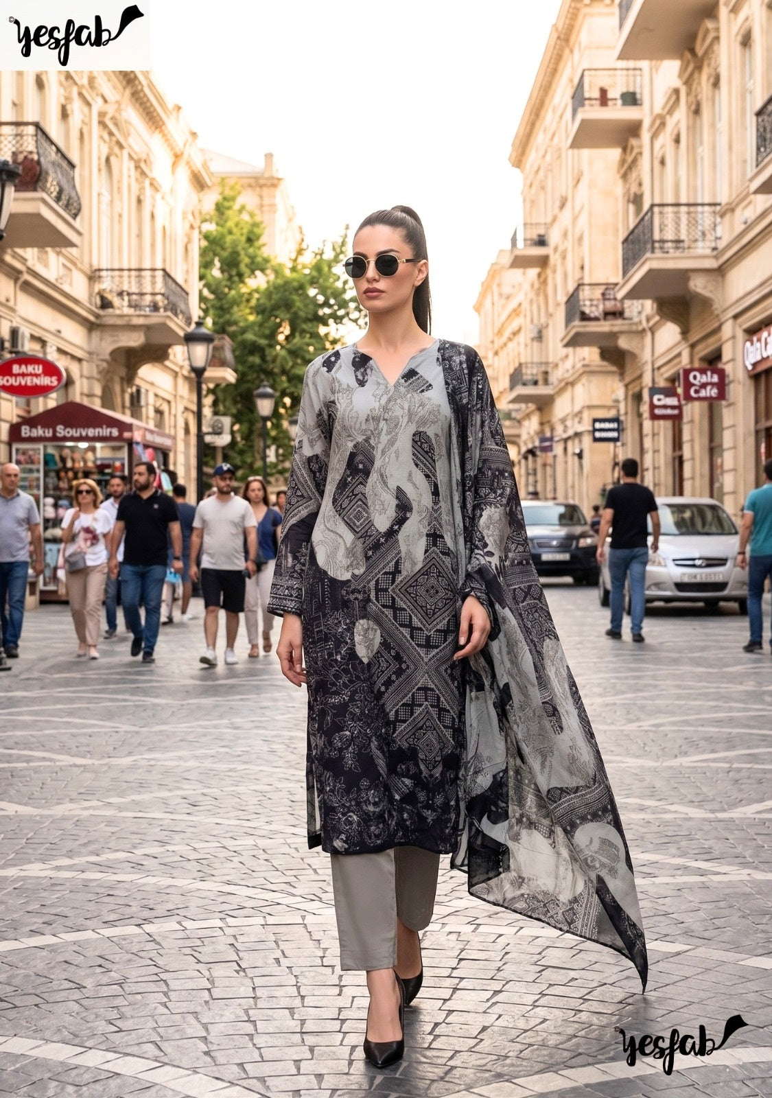 Moonstone Yesfab Viscose Pashmina Suits Supplier