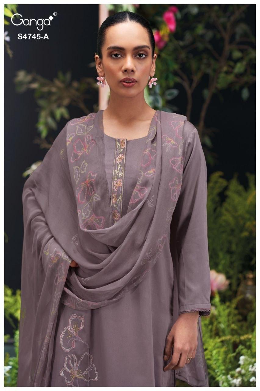 Morael 4745 Ganga Cotton Satin Pant Style Suits Manufacturer India