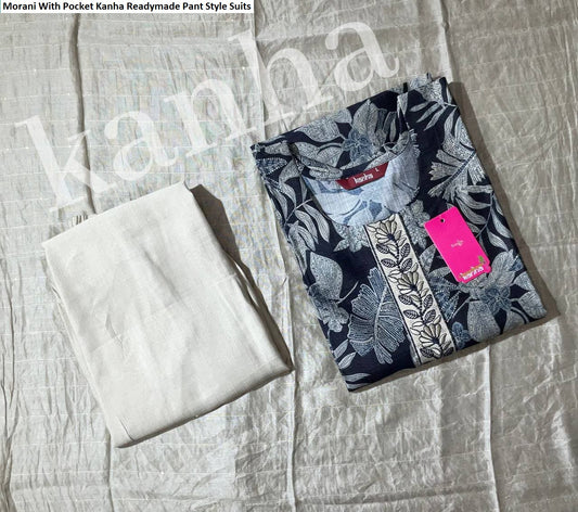 Morani With Pocket Kanha Vetican Readymade Pant Style Suits Wholesale Rate