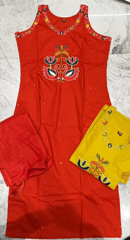 Morni Anjish Dhabu Cotton Readymade Plazzo Style Suits Manufacturer India