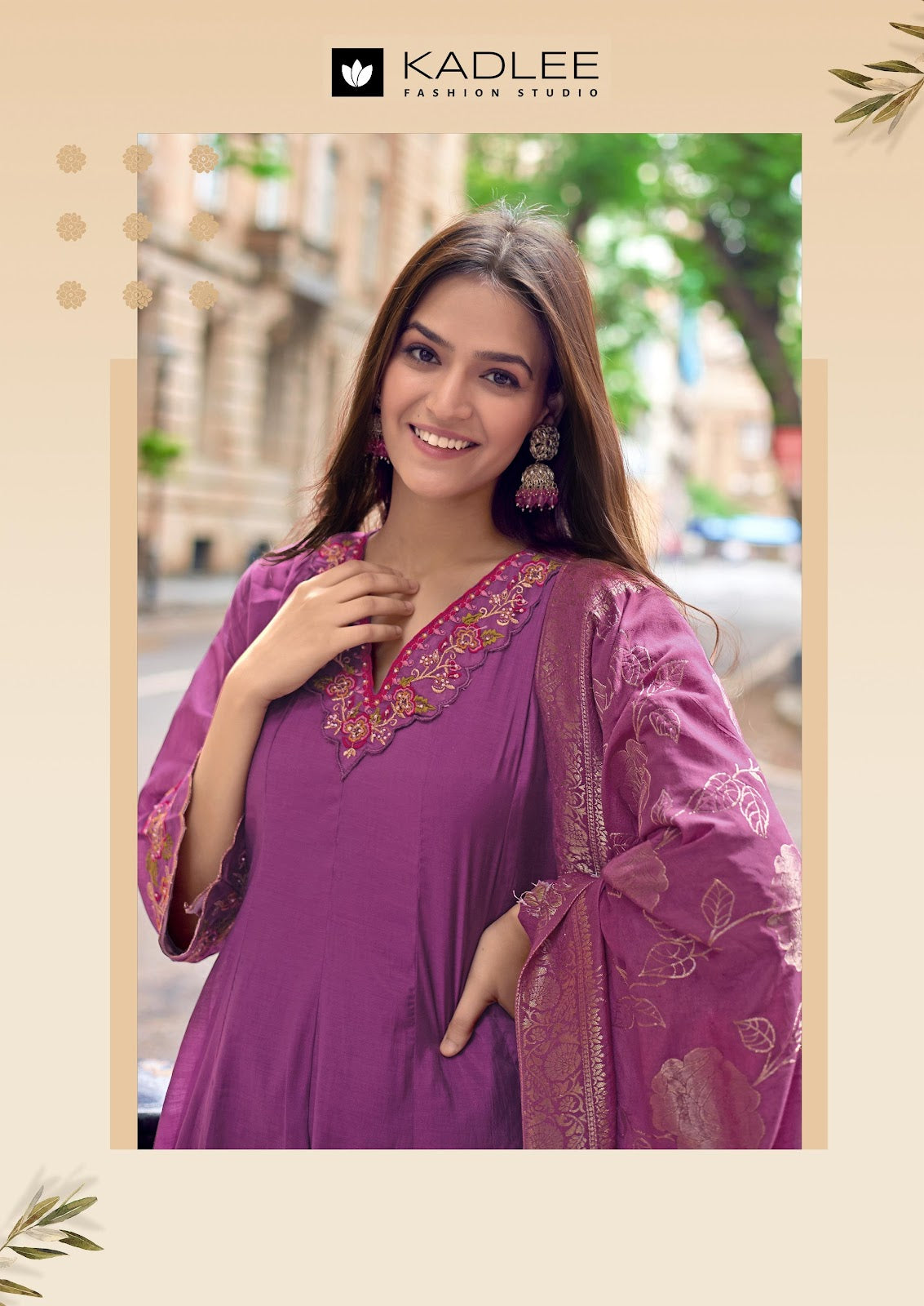 Morni Kadlee Chanderi Readymade Anarkali Suits Wholesale Price