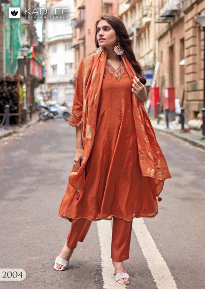 Morni Kadlee Chanderi Readymade Anarkali Suits Wholesale Price