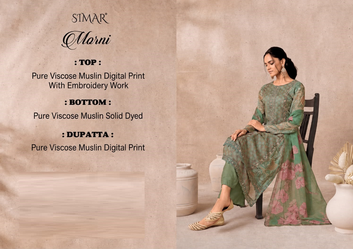 Morni Muslin Simar Pant Style Suits Wholesale