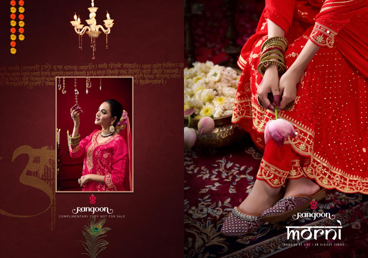 Morni Rangoon Russian Jacquard Readymade Anarkali Suits Exporter Gujarat