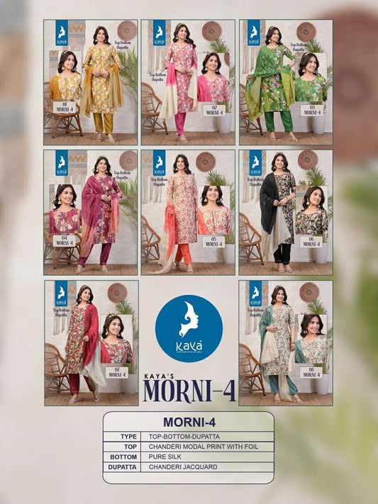 Morni Vol 4 Kaya Chanderi Readymade Pant Style Suits Wholesaler India