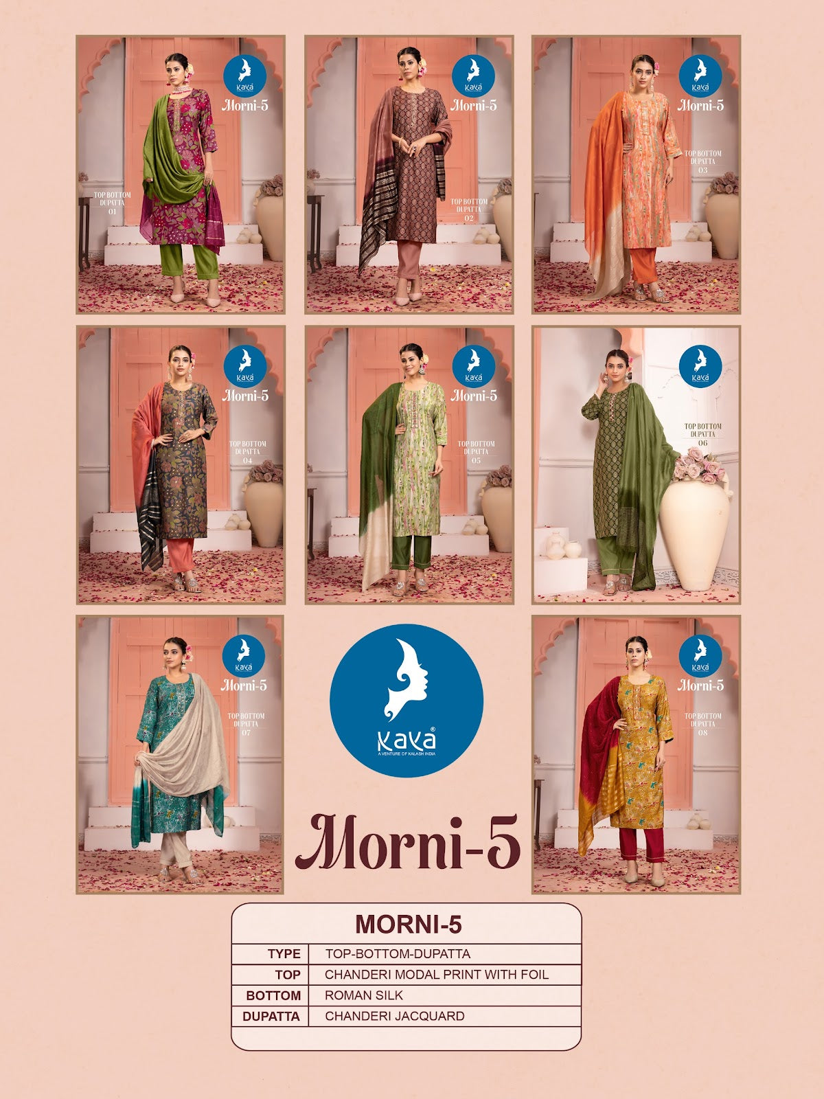 Morni Vol 5 Kaya Chanderi Modal Readymade Pant Style Suits Supplier Ahmedabad