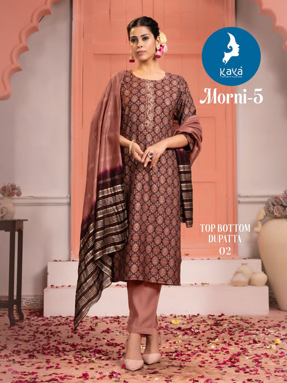 Morni Vol 5 Kaya Chanderi Modal Readymade Pant Style Suits Supplier Ahmedabad