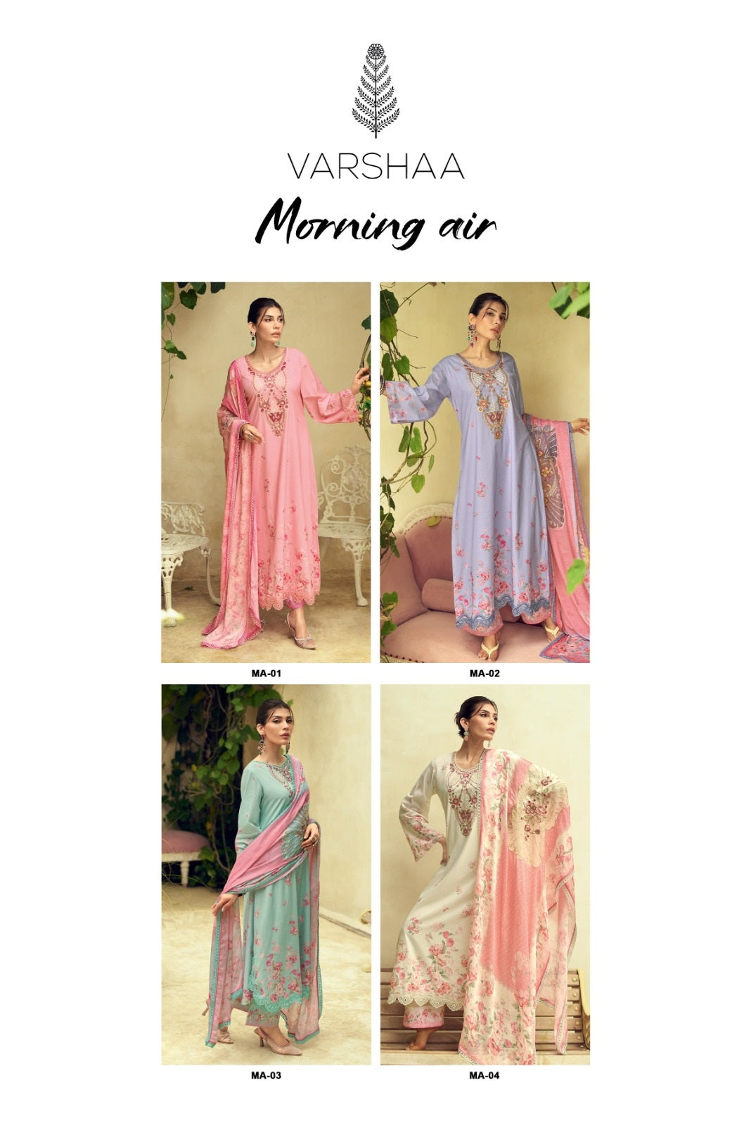 Morning Air Varshaa Swiss Plazzo Style Suits Wholesale
