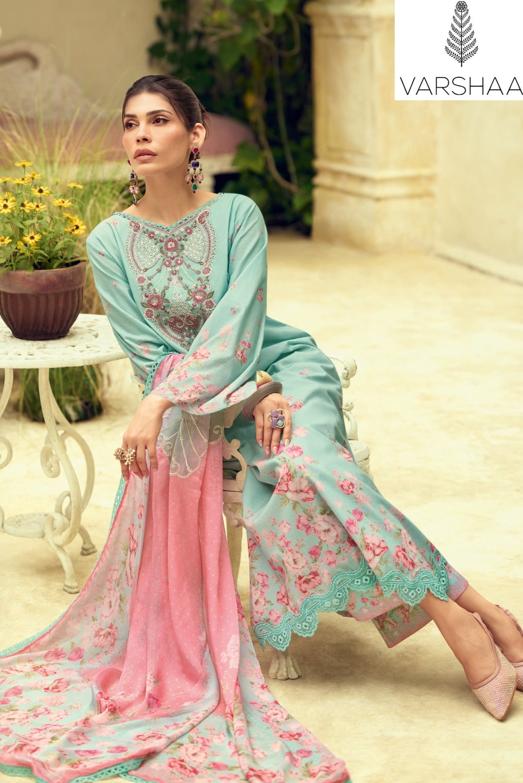 Morning Air Varshaa Swiss Plazzo Style Suits Wholesale