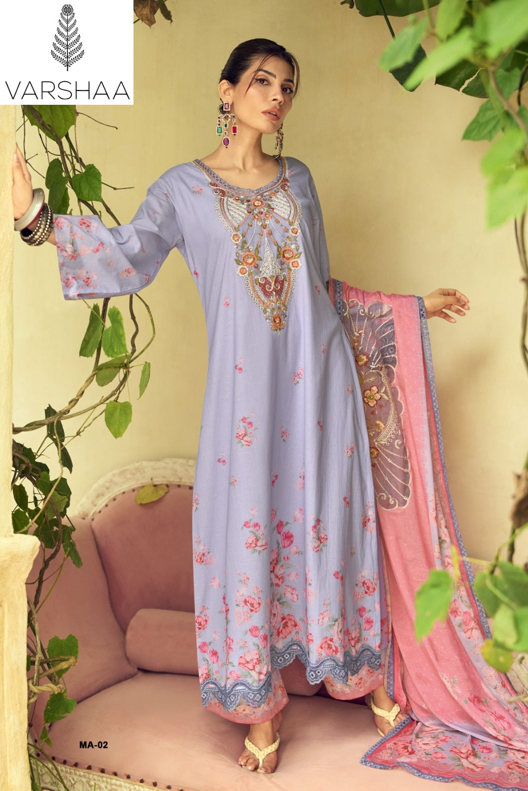 Morning Air Varshaa Swiss Plazzo Style Suits Wholesale