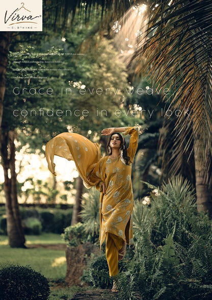 Mornings Virva Viscose Pashmina Suits Manufacturer India