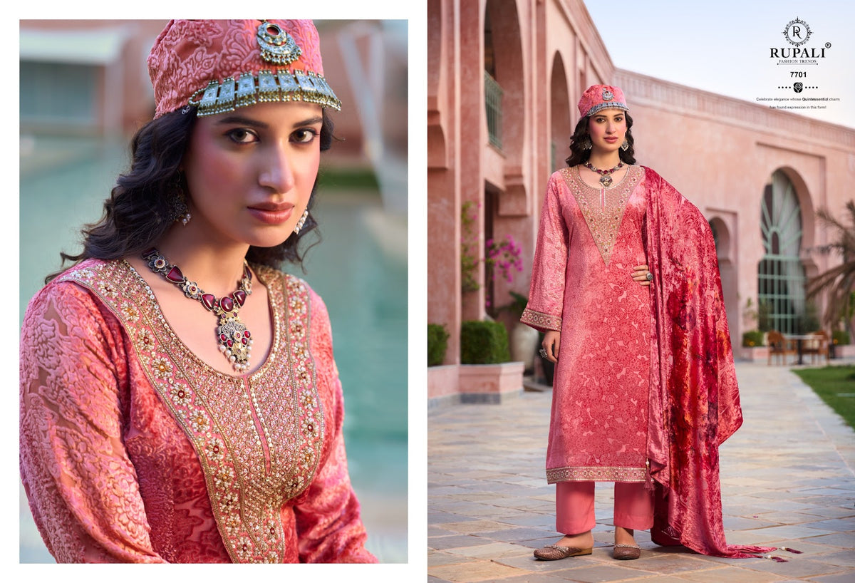 Moroccan Dream Rupali Viscose Velvet Suits Manufacturer India