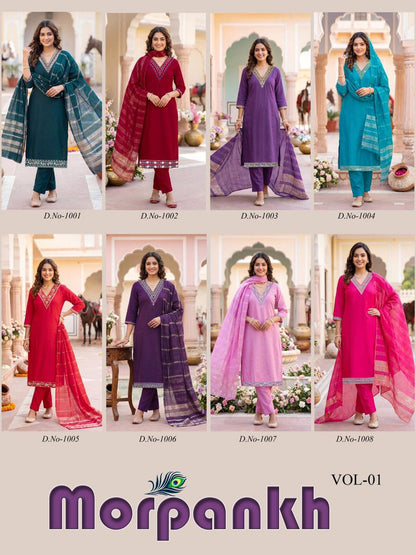 Morpankh Vol 1 Diya Trends Vertican Readymade Pant Style Suits Supplier