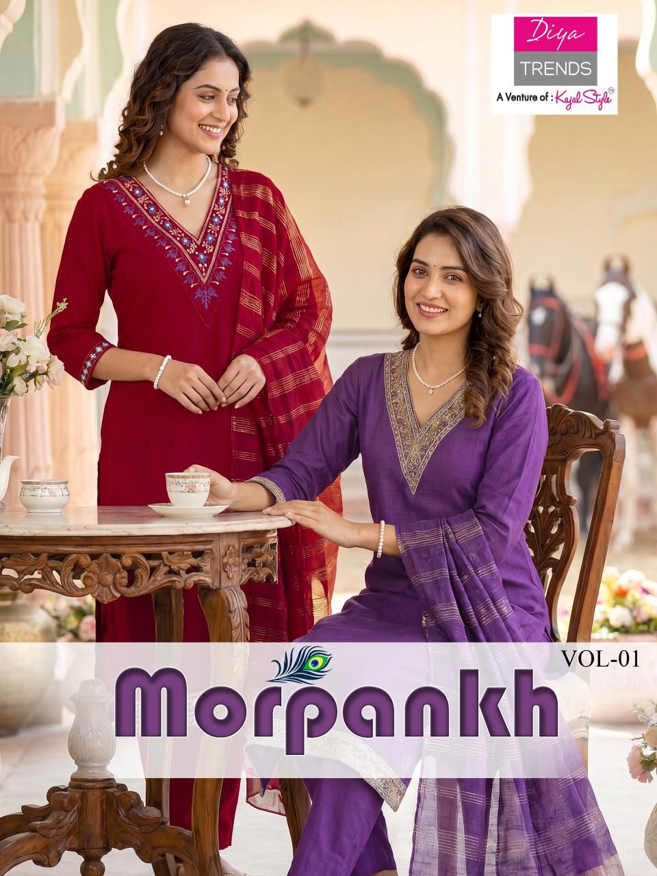 Morpankh Vol 1 Diya Trends Vertican Readymade Pant Style Suits Supplier