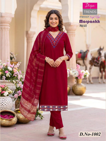 Morpankh Vol 1 Diya Trends Vertican Readymade Pant Style Suits Supplier