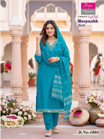 Morpankh Vol 1 Diya Trends Vertican Readymade Pant Style Suits Supplier