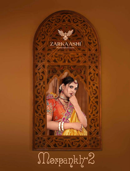 Morpankh Vol 2 Zarkaashi Tissue Sarees Wholesaler