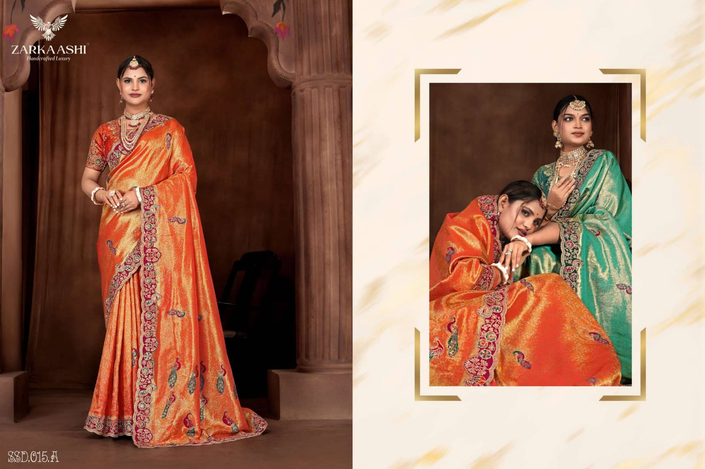 Morpankh Vol 2 Zarkaashi Tissue Sarees Wholesaler