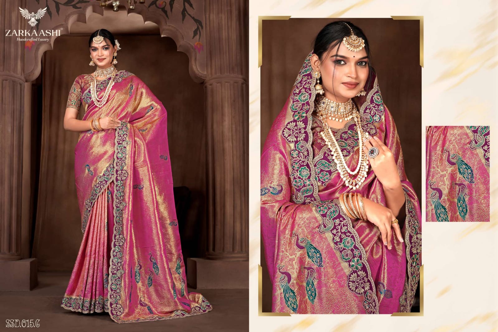 Morpankh Vol 2 Zarkaashi Tissue Sarees Wholesaler
