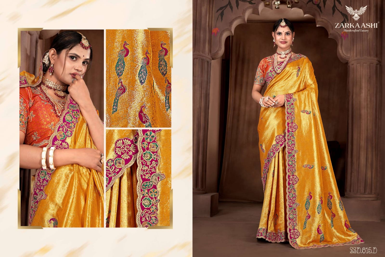 Morpankh Vol 2 Zarkaashi Tissue Sarees Wholesaler