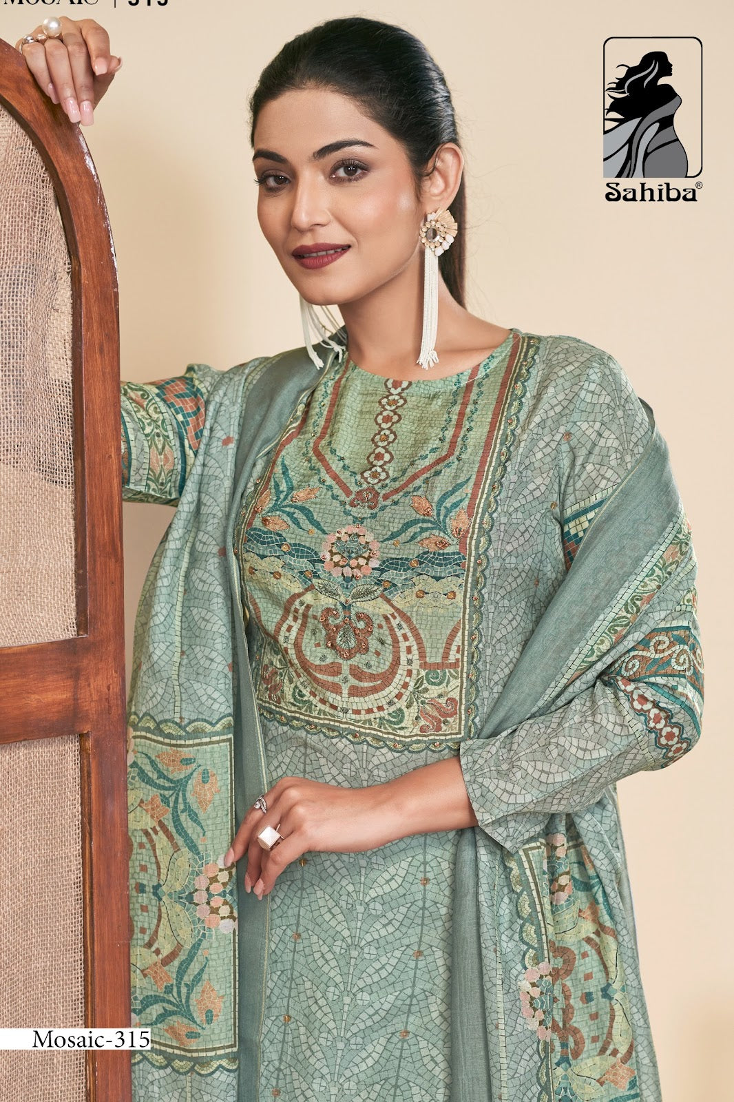 Mosaic Sahiba Muslin Pant Style Suits Manufacturer India