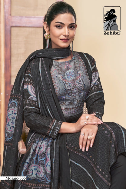 Mosaic Sahiba Muslin Pant Style Suits Manufacturer India