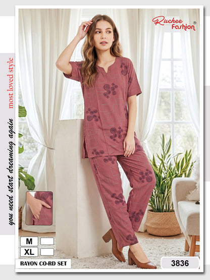 Most Loved 0607 Ruchee Fashion Rayon Co Ord Set Wholesaler Ahmedabad
