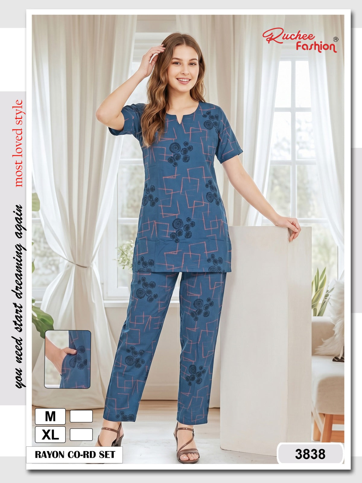 Most Loved 0607 Ruchee Fashion Rayon Co Ord Set Wholesaler Ahmedabad