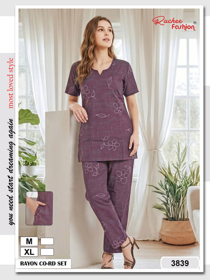 Most Loved 0607 Ruchee Fashion Rayon Co Ord Set Wholesaler Ahmedabad