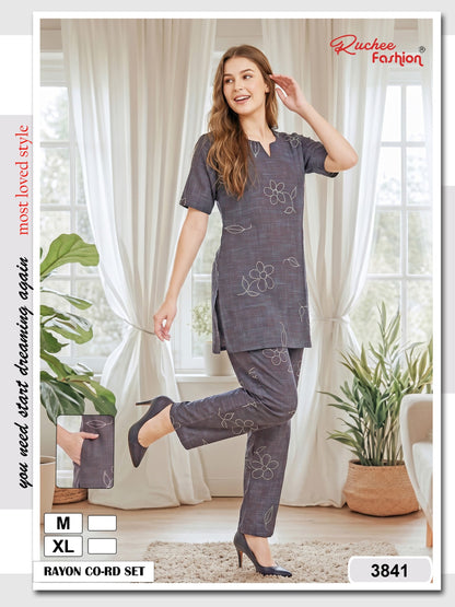 Most Loved 0607 Ruchee Fashion Rayon Co Ord Set Wholesaler Ahmedabad
