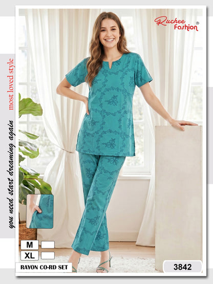 Most Loved 0607 Ruchee Fashion Rayon Co Ord Set Wholesaler Ahmedabad