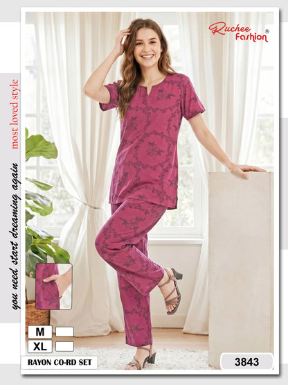 Most Loved 0607 Ruchee Fashion Rayon Co Ord Set Wholesaler Ahmedabad