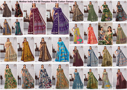 Mother India Vol 60 Deeptex Prints Cotton Sarees Exporter