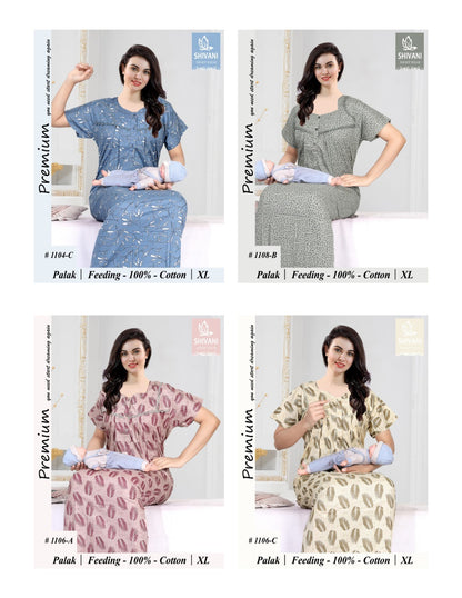 Mother Palak Shivani Cotton Feeding Night Gown Wholesaler Gujarat