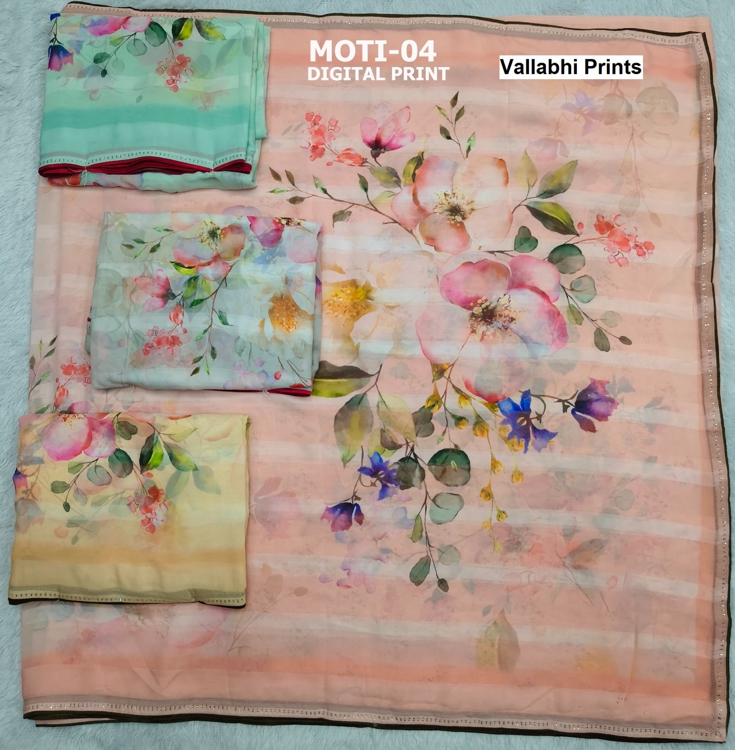 Moti Vallabhi Prints Georgette Sarees Exporter