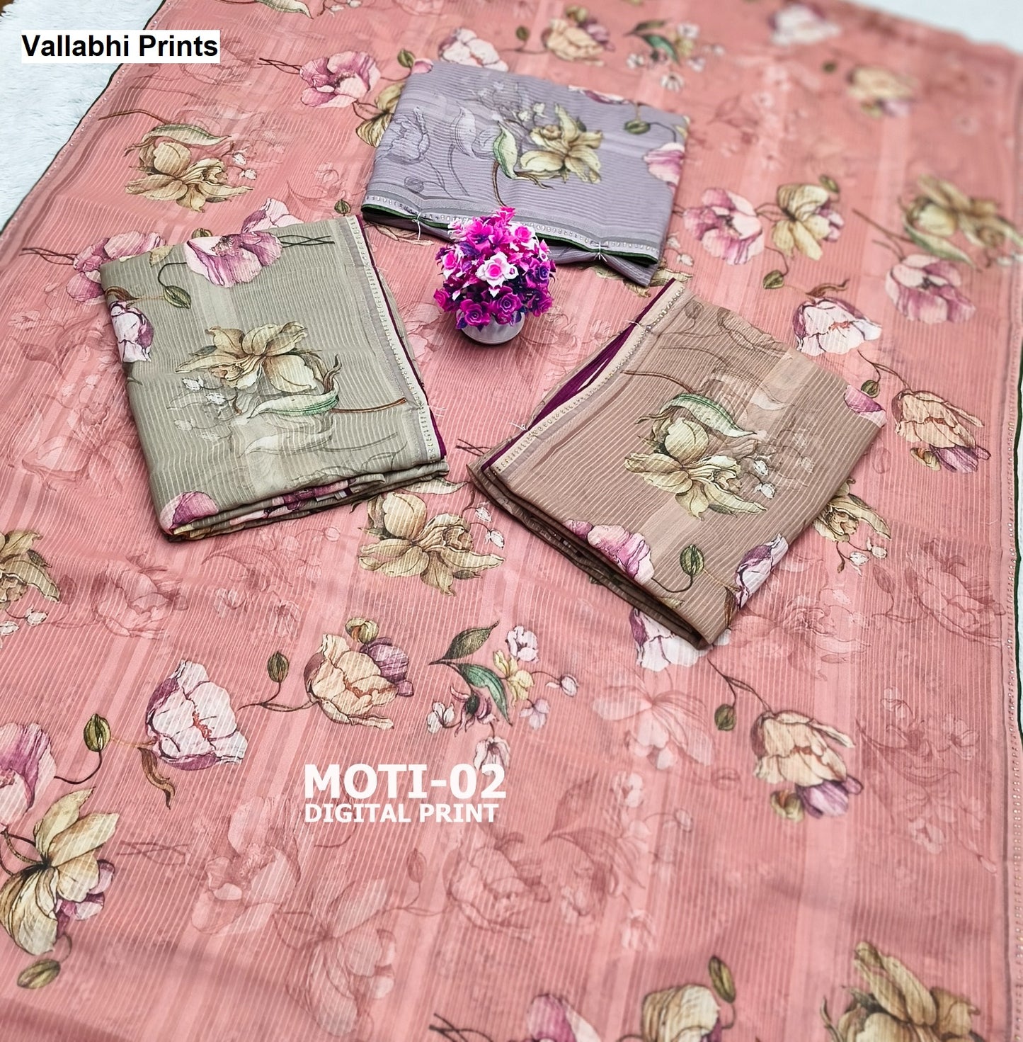 Moti Vallabhi Prints Georgette Sarees Exporter