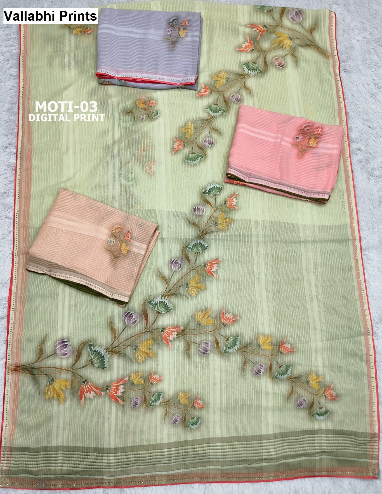 Moti Vallabhi Prints Georgette Sarees Exporter