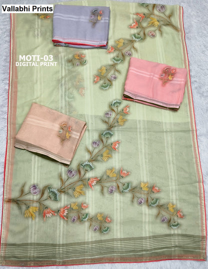 Moti Vallabhi Prints Georgette Sarees Exporter