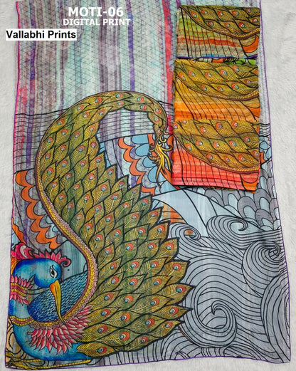 Moti Vallabhi Prints Georgette Sarees Exporter