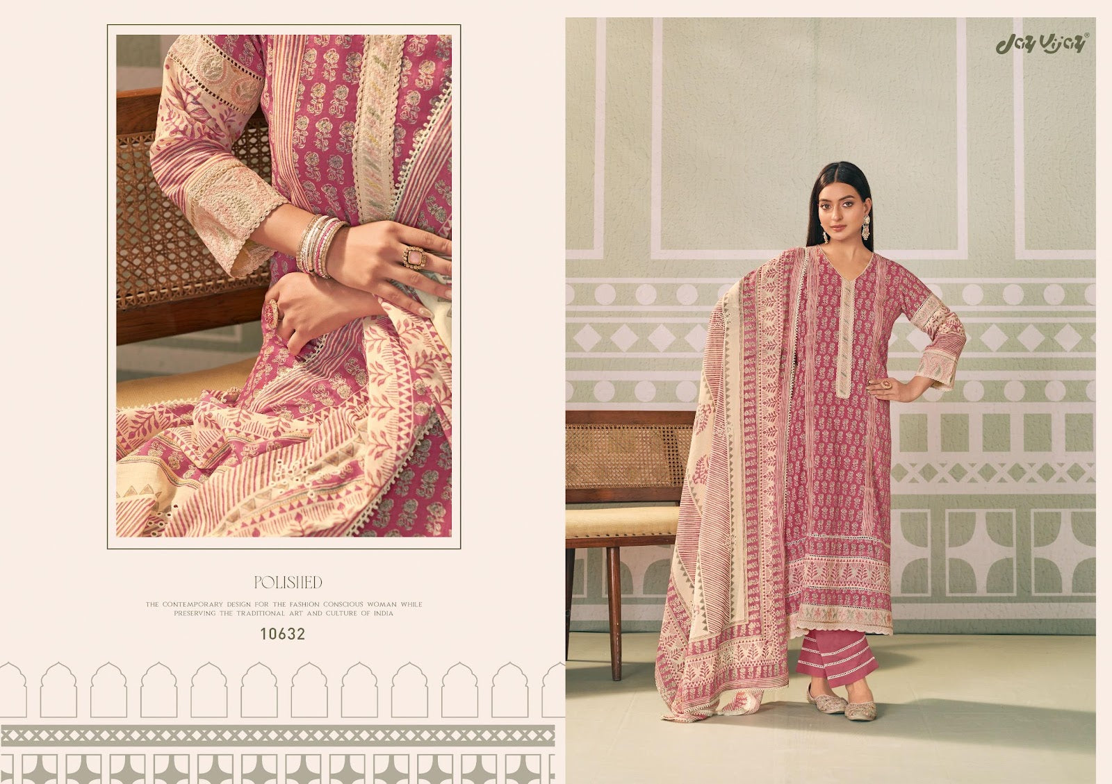 Motifs Jay Vijay Mal Cotton Pant Style Suits Wholesale