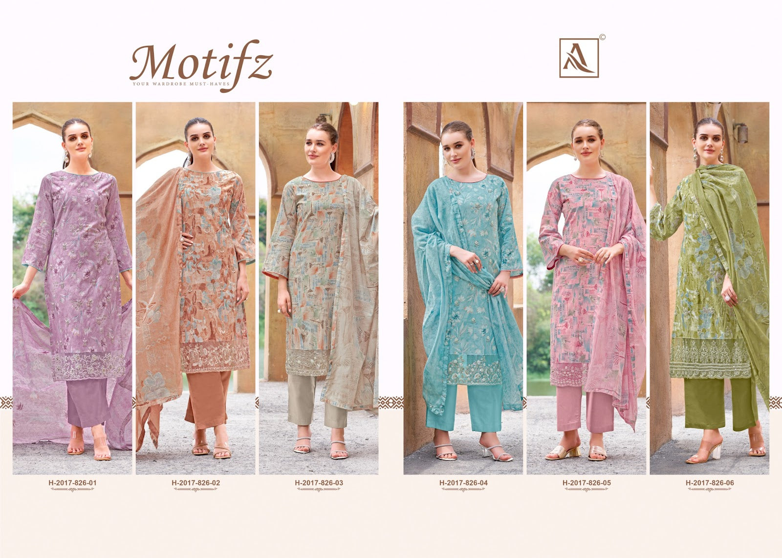 Motifz Alok Cambric Cotton Karachi Salwar Suits Wholesaler India