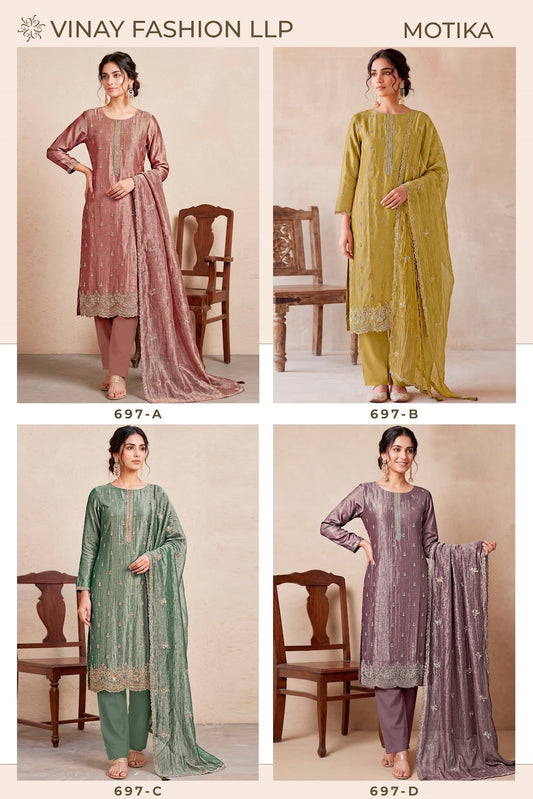 Motika Kuleesh Vinay Fashion Llp Silk Pant Style Suits Wholesale Price